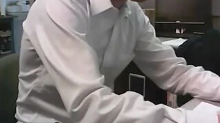 dad strokes cock at the office 2