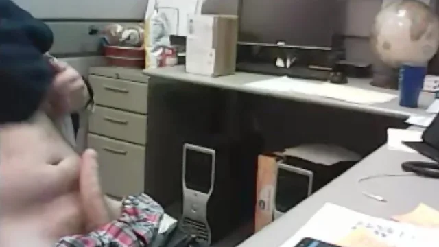 dad strokes cock at the office 2