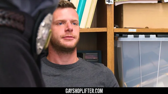 GayShoplifter - Shoplifting stud takes cock up his ass and down his throat