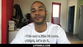 LatinMilk - Latino stud crams two cocks in his mouth