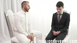 MissionaryBoyz - Older priest masturbates nervous young Mormon boy