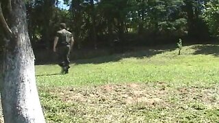Two White Military Fucked Outdoor