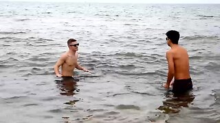 Beautiful gay sex on the beach day with two great friends