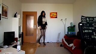 sandralein33 with Monster Tits dancing in hot short Skirt