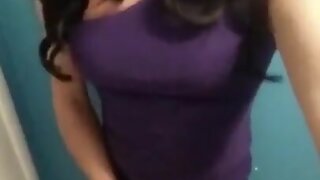 sexy stephanie cross dresser in purple dress