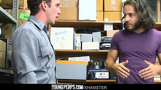 YoungPerps - Appealing guard fucks lucky long-hairy dude