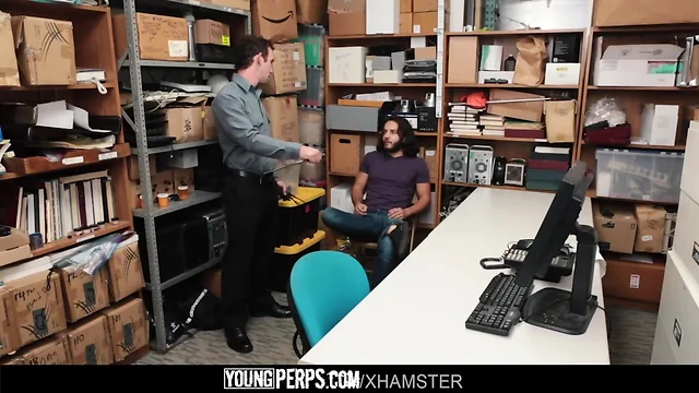 YoungPerps - Appealing guard fucks lucky long-hairy dude