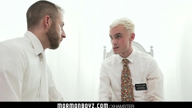 MormonBoyz-Aroused boy missionary jerked off by priest old man
