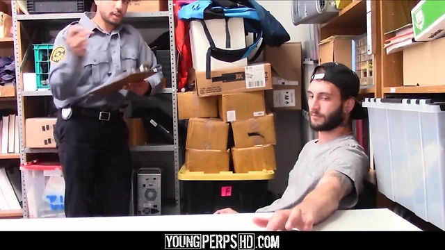 Straight Bad Twink Shoplifter Drilled By Gay Chocolate Officer