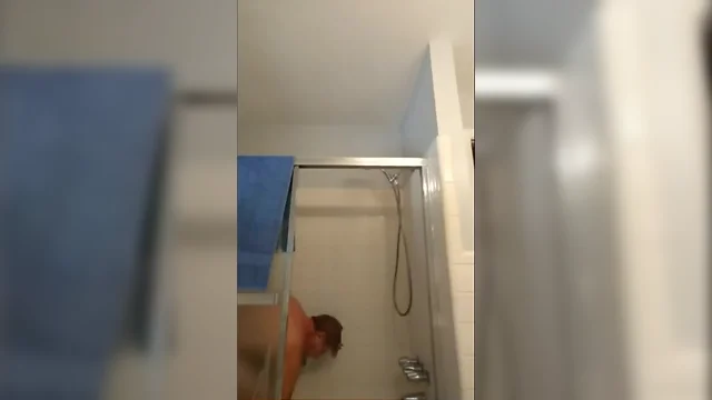 excited grandpa takes a shower