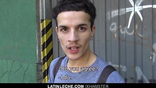 LatinLeche - Twink Convinced to Suck Penis on Film