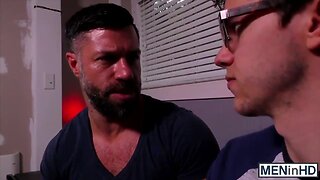 Bearded dad loves pounding slim teenager with glasses hard