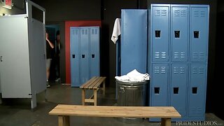 30+ Muscular Hunks Heat Up the Locker Room with Group Sex!