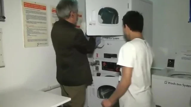 Late night laundry with the neighbour's son
