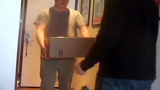 Str8 delivery hunk delivers cock, satisfies faggot.