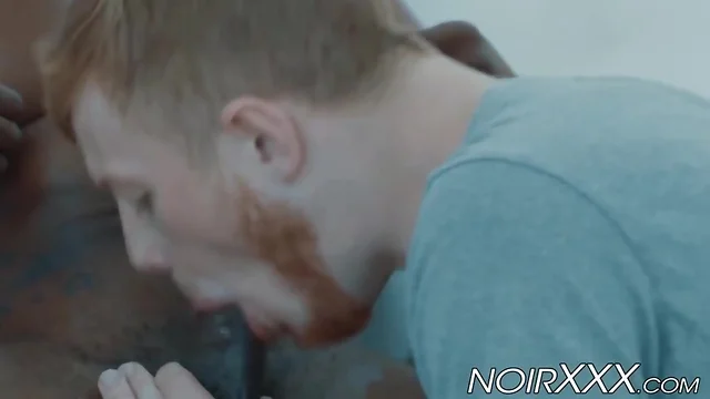 Cute gay ginger rimmed and anally knocked off by monster bbc
