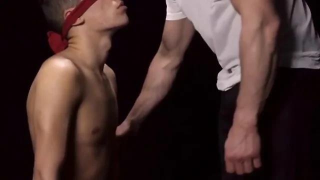 Ripped priest fucks a missionary boy with a blindfold on