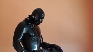 Me and my latex friend seed covered in full rubber