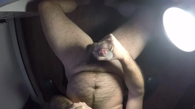 Hairy not cut foreskin play and cum