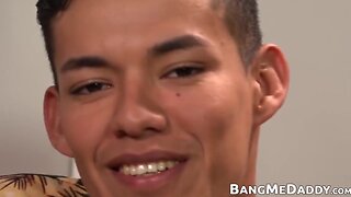 Latino boy alan sperm sprayed after riding with no condoms daddy dick