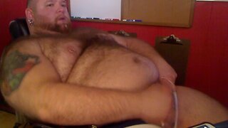 Fat bear jacking off