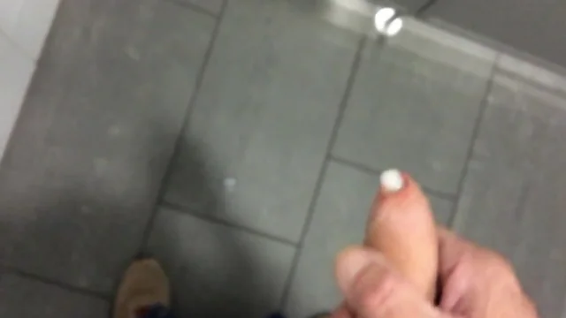 Sperm-Shot compilation public restroom 2018