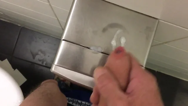 Sperm-Shot compilation public restroom 2018