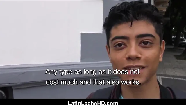 Young amateur latino teenager boy fuck stranger for phone money