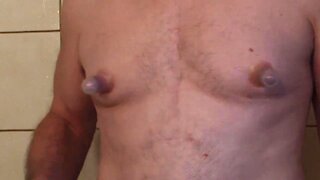 Shower Time: Cleaning Pumped Nipples in HD