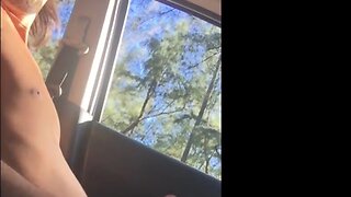 Sexy amateurish films while jacking off and jacking in his car