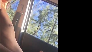 Sexy amateurish films while jacking off and jacking in his car