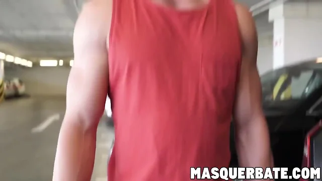 Musculer and massive dick dude marty masturbating it for our viewers