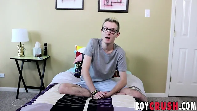 Teenager hunter reed jerks off his thick penis after an interview