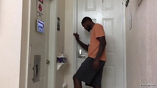 Hetero black hunk licked by a guy for the 1st time