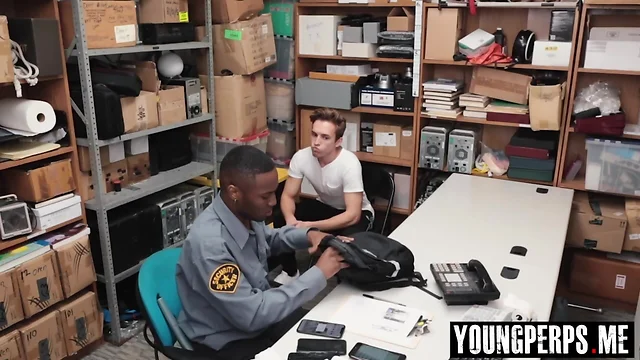 Straight twink pounded anal by two Officers