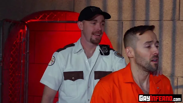 Stud prisoners fistfucked by gay lad