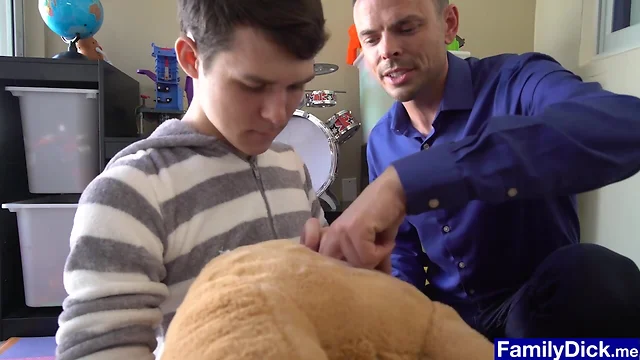 Lovely young anal fucks stuffed teddy bear