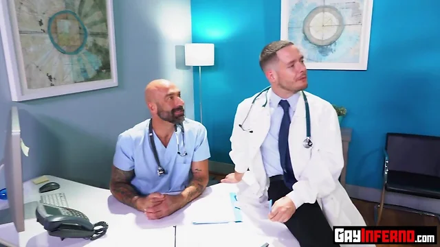 Doctor teaches newbie about rectal test