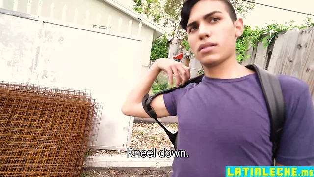 Cute latin twink with no condoms plowed in public