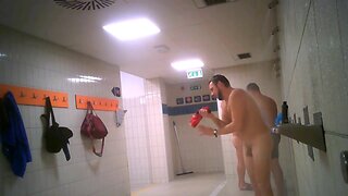 A Big-Dicked Male`s Steamy Gym & Shower Banho!