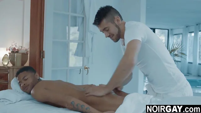 Interracial gay sex massage with happy ending