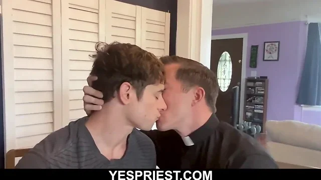 Hot priest licks and fucks younger jock with no condoms-yespriest.com
