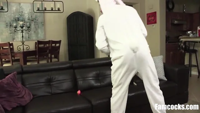 Pope dresses up as the easter bunny to put an egg up sons bum