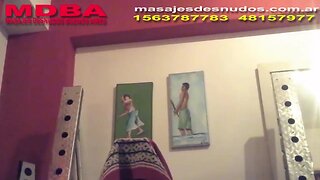 Client in bare beach and gym sex by naked massage