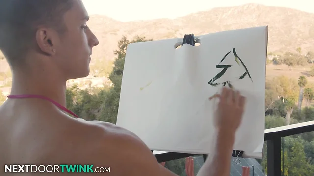 Nextdoortwink painter uses friend as inspiration for painting