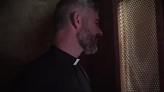 Agitated confessions from hot father in church lead to gay sex with