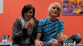Anal penetration session with two emo teens with long hair