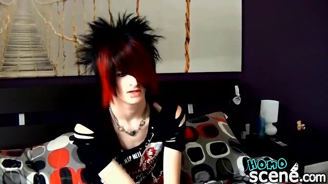 Gay emo teenager vayne insanity jerks off and anal plays solo