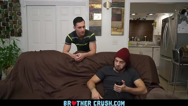 Brothercrush aroused stepbro fills up his small buddy’s backside with jizz