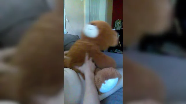 Cd twink pounding her small teddy bear again